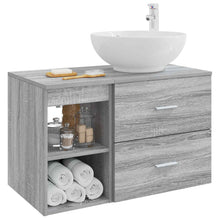 Badkamermeubelset 2 pcs Grijs Sonoma Bewerkt hout