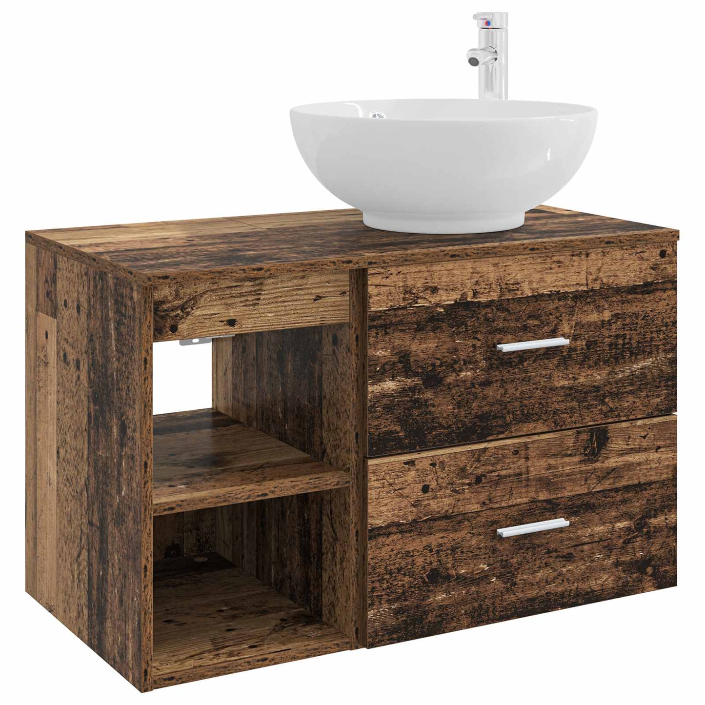 Badkamermeubelset 2 pcs Oud hout Bewerkt hout