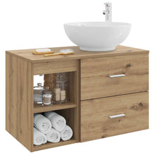 Badkamermeubelset 2 pcs Artisanaal eiken Bewerkt hout