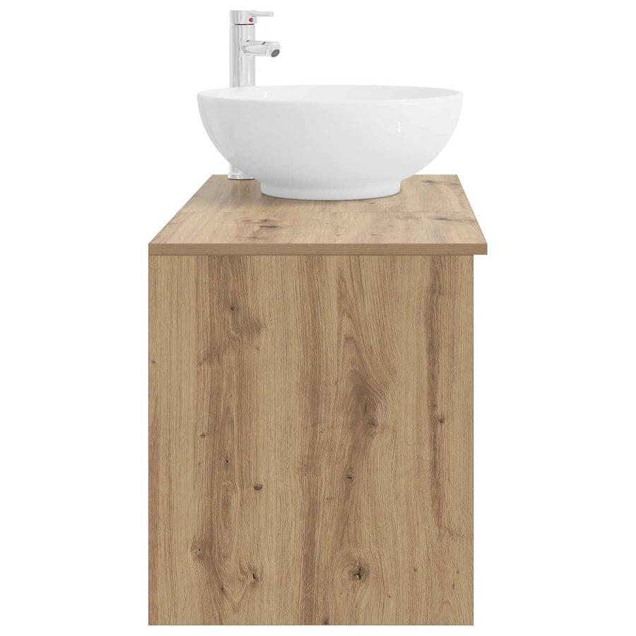 Badkamermeubelset 2 pcs Artisanaal eiken Bewerkt hout