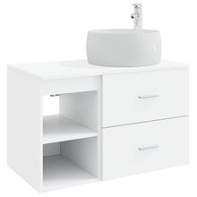 Badkamermeubelset 2 pcs Wit Bewerkt hout