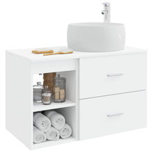 Badkamermeubelset 2 pcs Wit Bewerkt hout