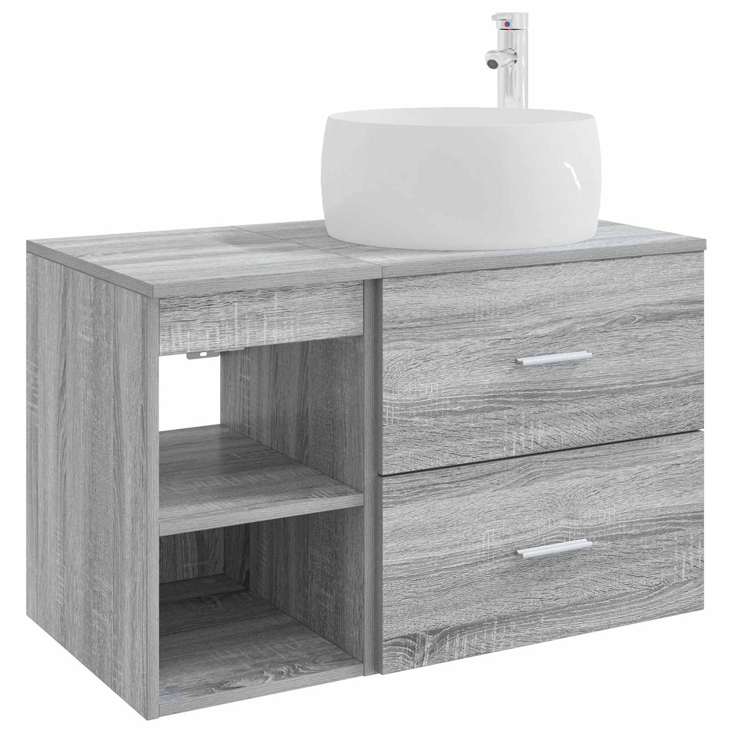 Badkamermeubelset 2 pcs Grijs Sonoma Bewerkt hout