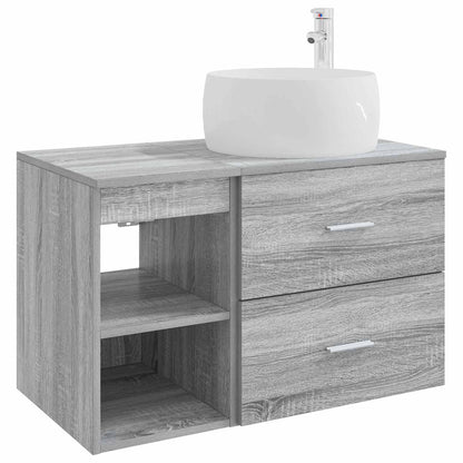 Badkamermeubelset 2 pcs Grijs Sonoma Bewerkt hout