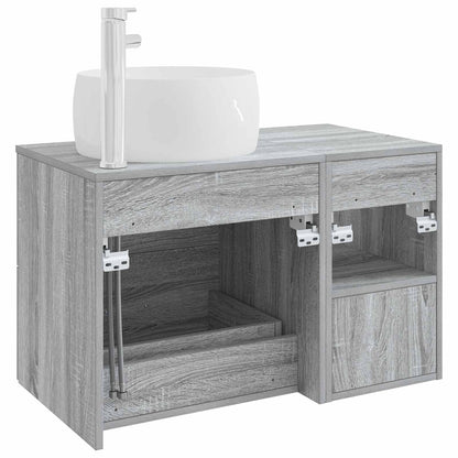 Badkamermeubelset 2 pcs Grijs Sonoma Bewerkt hout