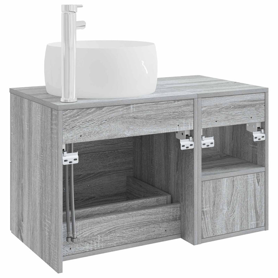 Badkamermeubelset 2 pcs Grijs Sonoma Bewerkt hout