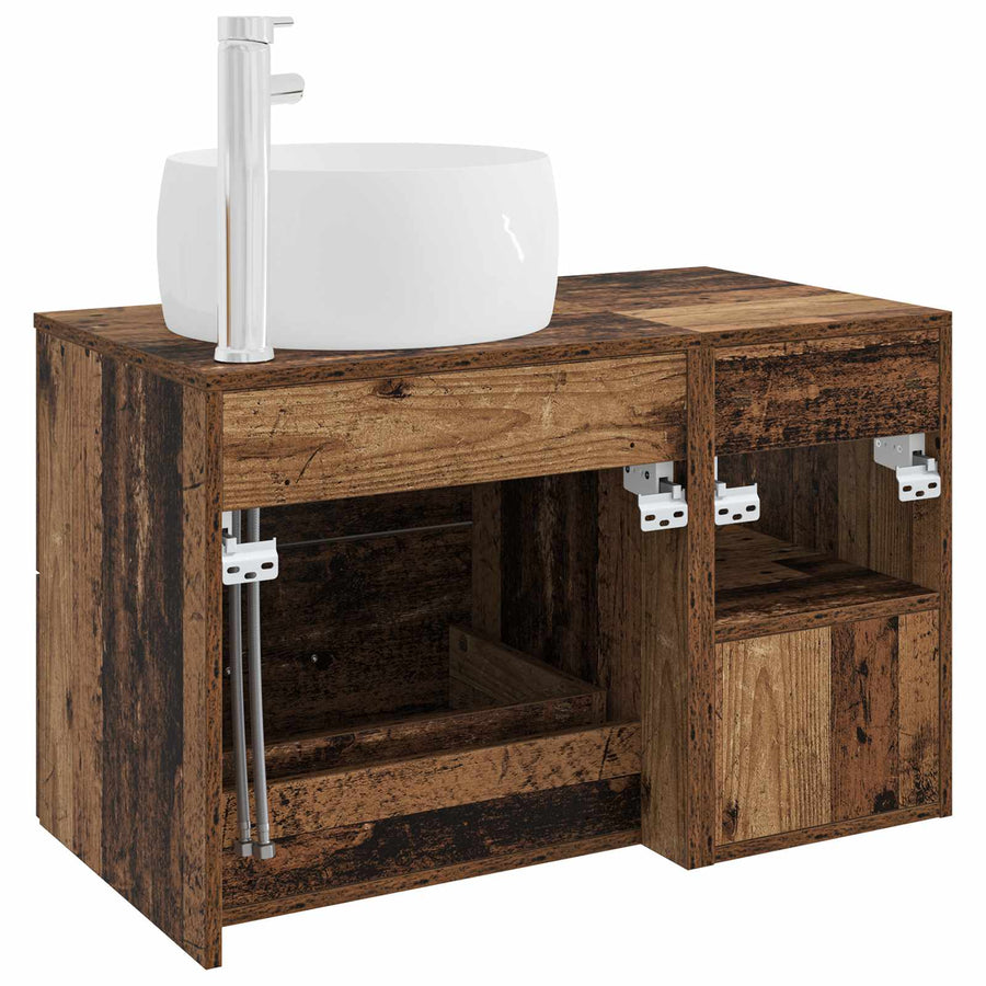 Badkamermeubelset 2 pcs Oud hout Bewerkt hout