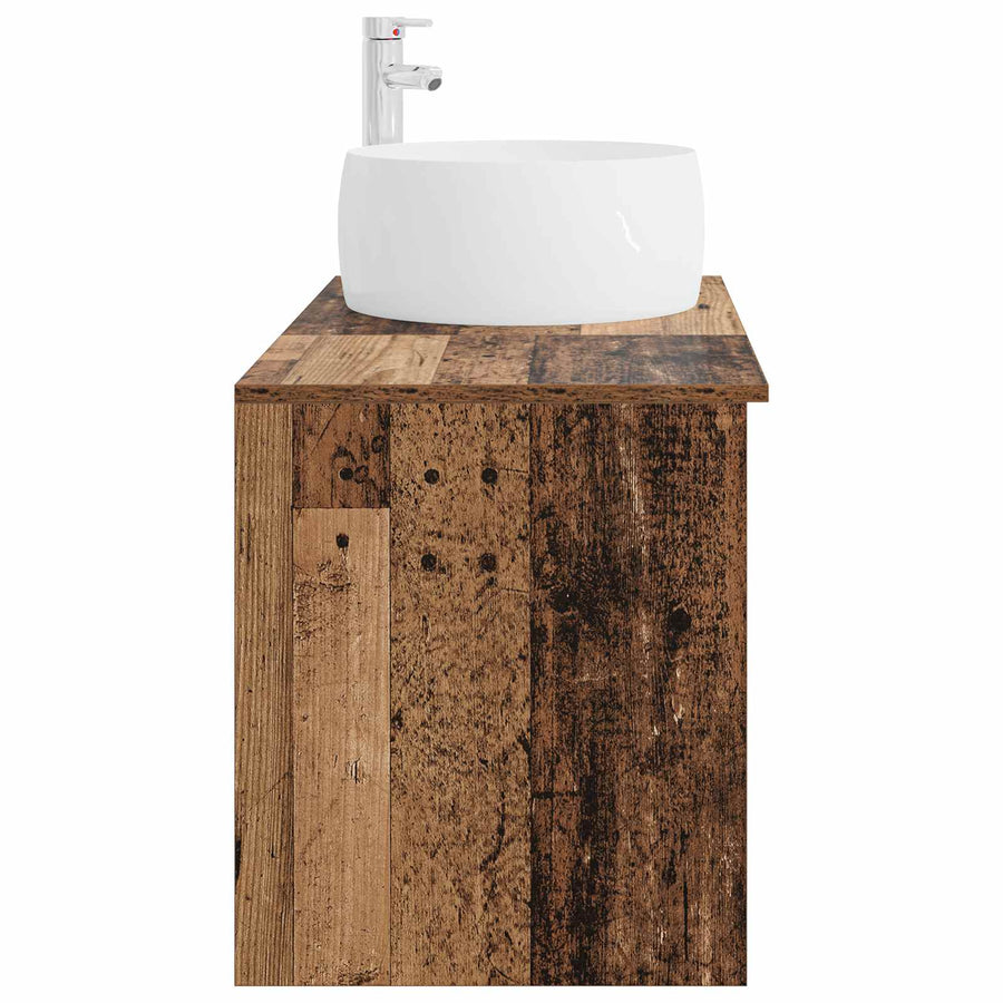 Badkamermeubelset 2 pcs Oud hout Bewerkt hout