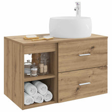 Badkamermeubelset 2 pcs Artisanaal eiken Bewerkt hout