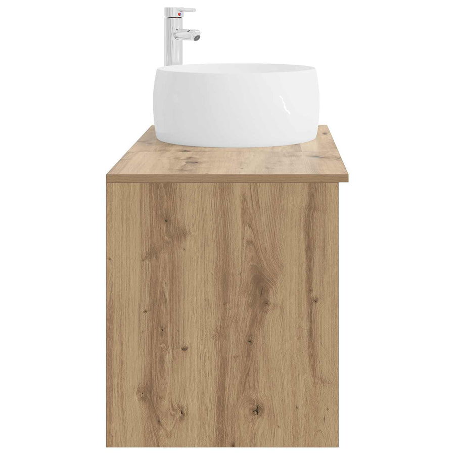 Badkamermeubelset 2 pcs Artisanaal eiken Bewerkt hout