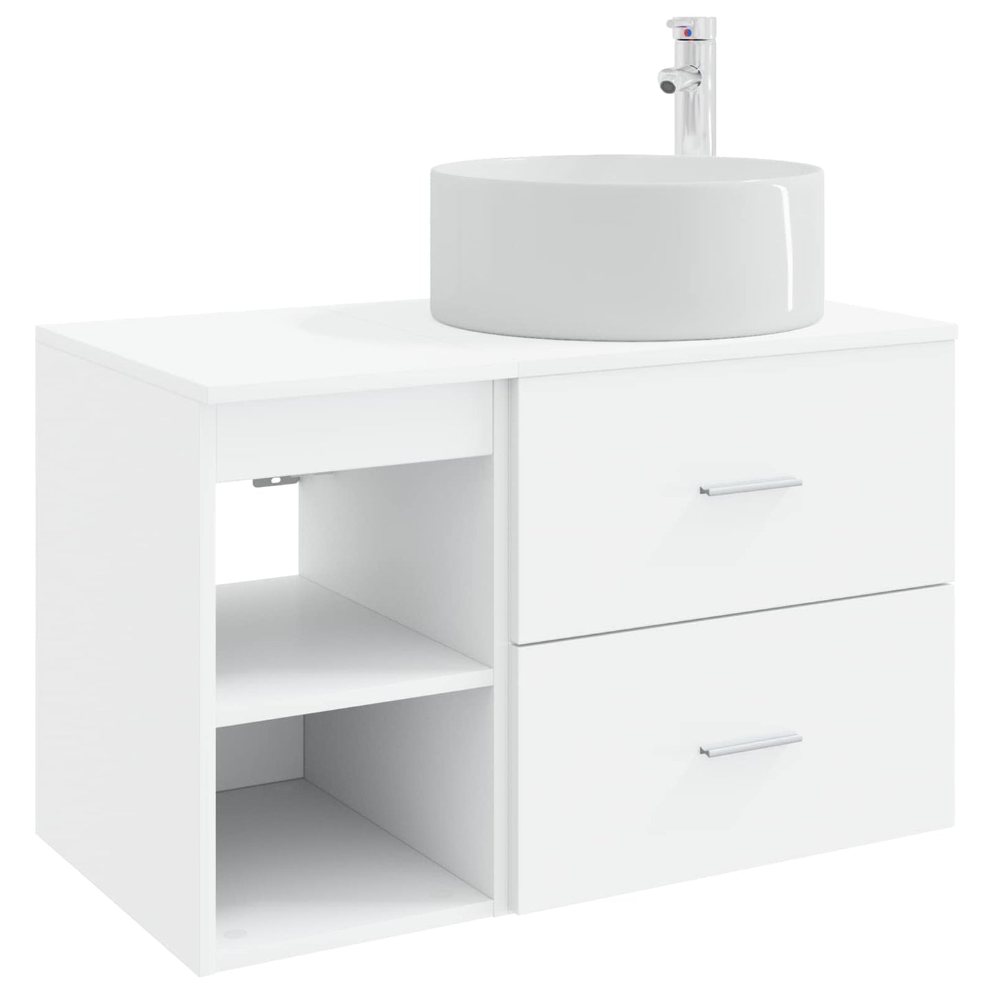 Badkamermeubelset 2 pcs Wit Bewerkt hout