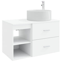 Badkamermeubelset 2 pcs Wit Bewerkt hout