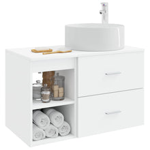 Badkamermeubelset 2 pcs Wit Bewerkt hout