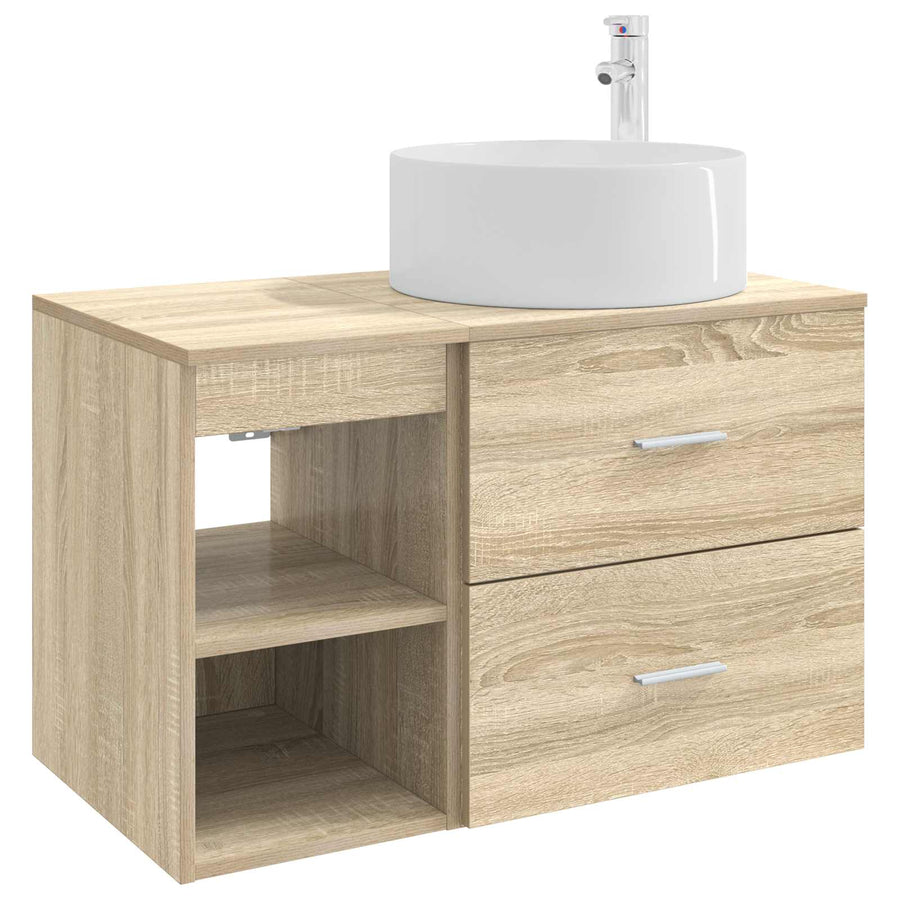Badkamermeubelset 2 pcs Sonoma Eiken Bewerkt hout
