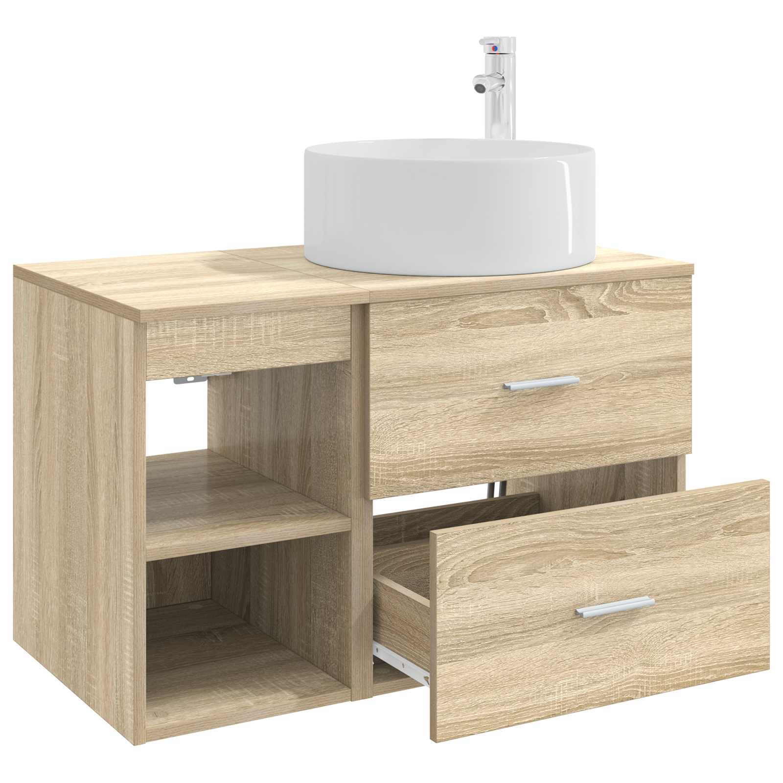 Badkamermeubelset 2 pcs Sonoma Eiken Bewerkt hout