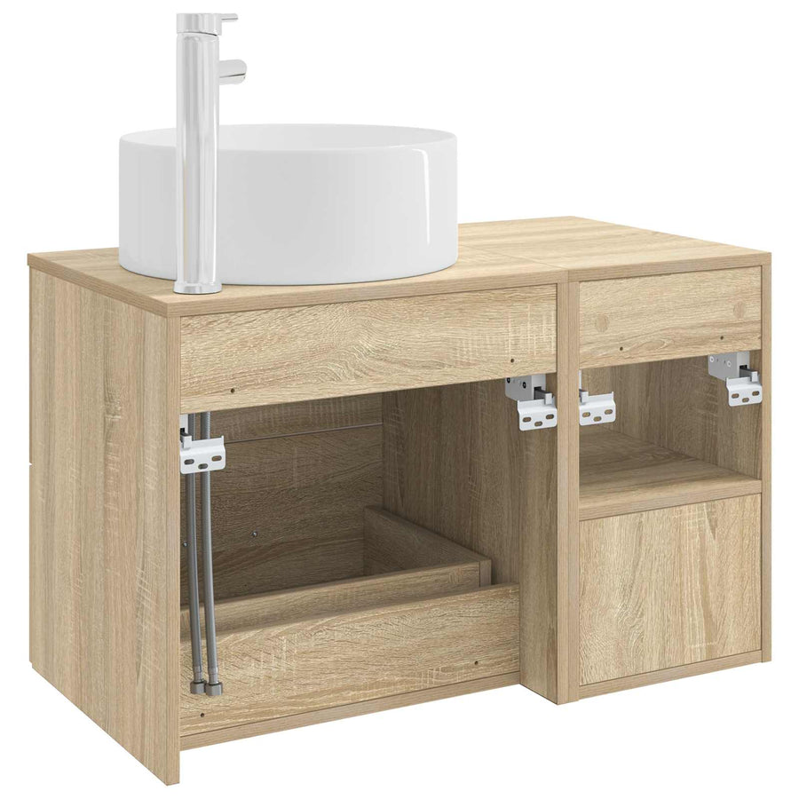 Badkamermeubelset 2 pcs Sonoma Eiken Bewerkt hout