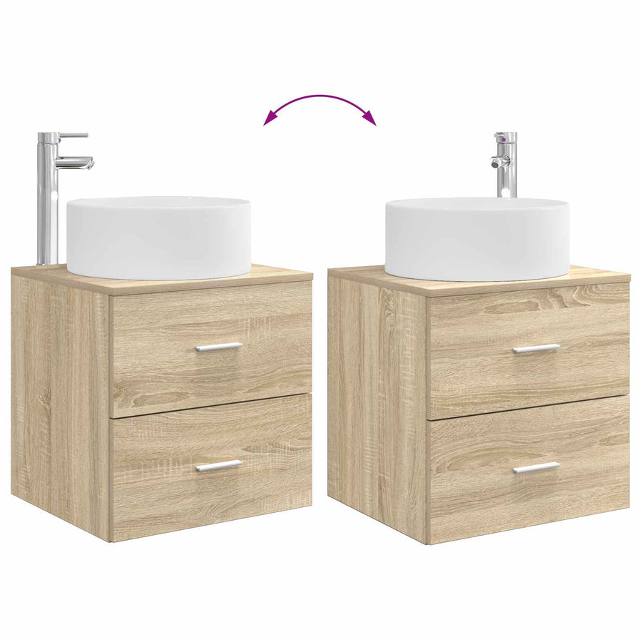 Badkamermeubelset 2 pcs Sonoma Eiken Bewerkt hout