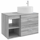 Badkamermeubelset 2 stuks grijs bewerkt hout