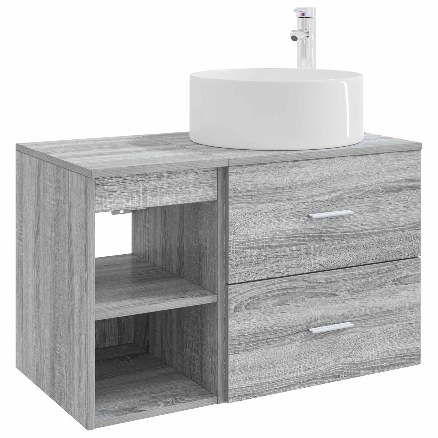 Badkamermeubelset 2 pcs Grijs Sonoma Bewerkt hout