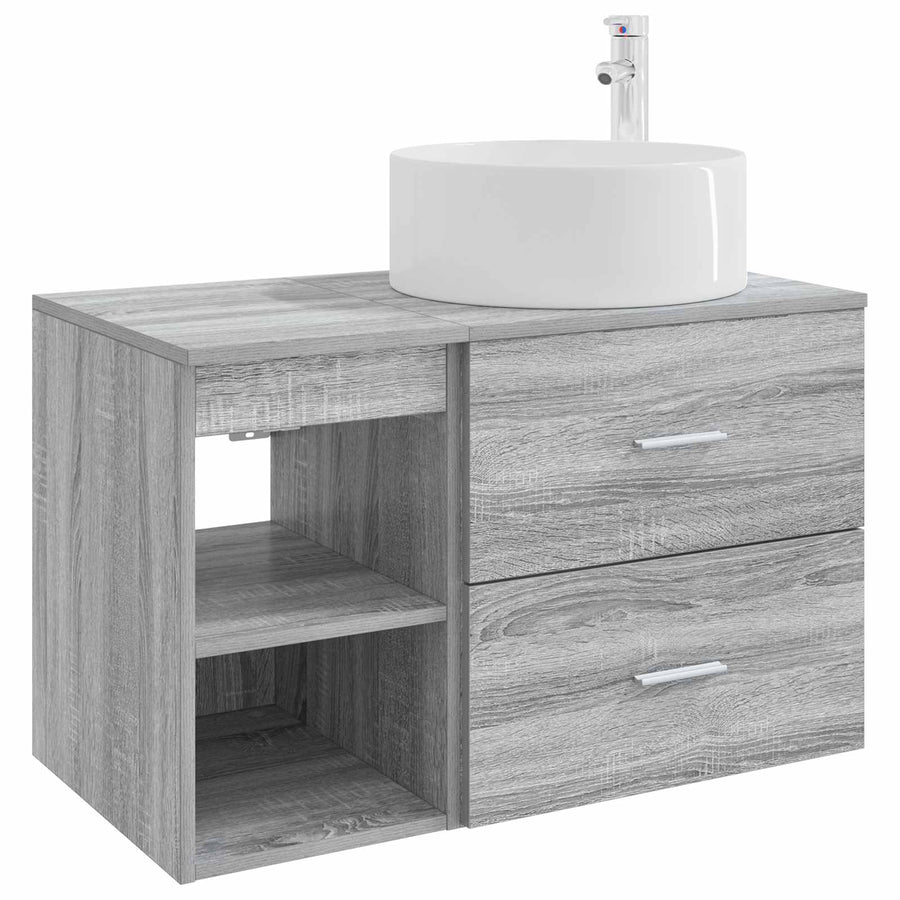 Badkamermeubelset 2 pcs Grijs Sonoma Bewerkt hout