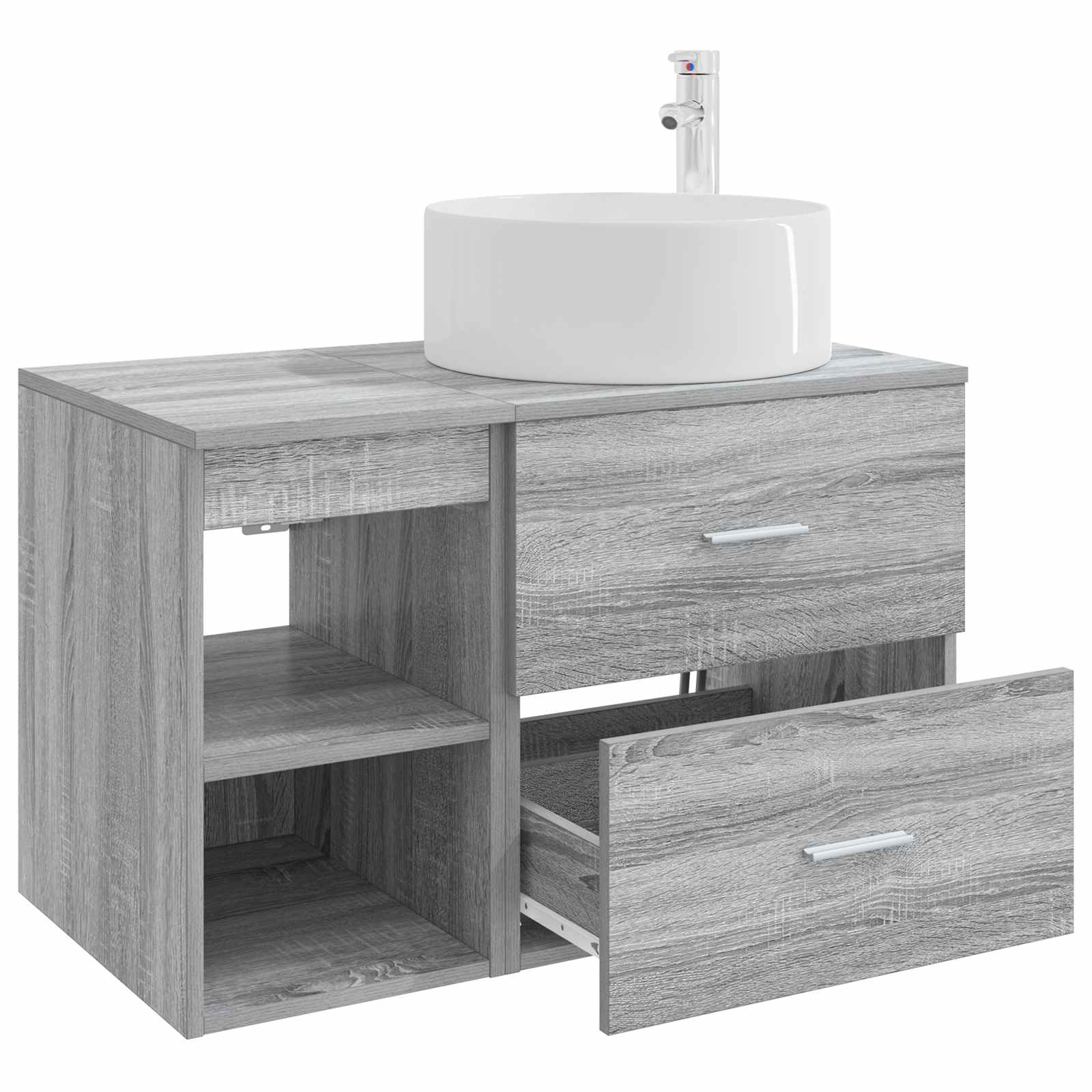 Badkamermeubelset 2 pcs Grijs Sonoma Bewerkt hout