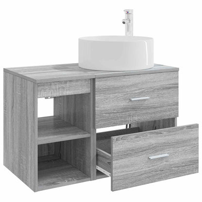 Badkamermeubelset 2 pcs Grijs Sonoma Bewerkt hout