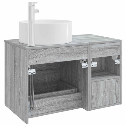 Badkamermeubelset 2 pcs Grijs Sonoma Bewerkt hout