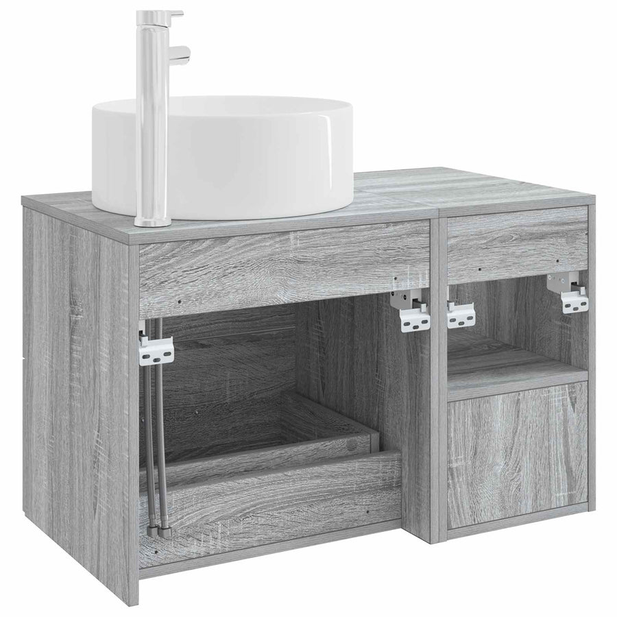 Badkamermeubelset 2 pcs Grijs Sonoma Bewerkt hout
