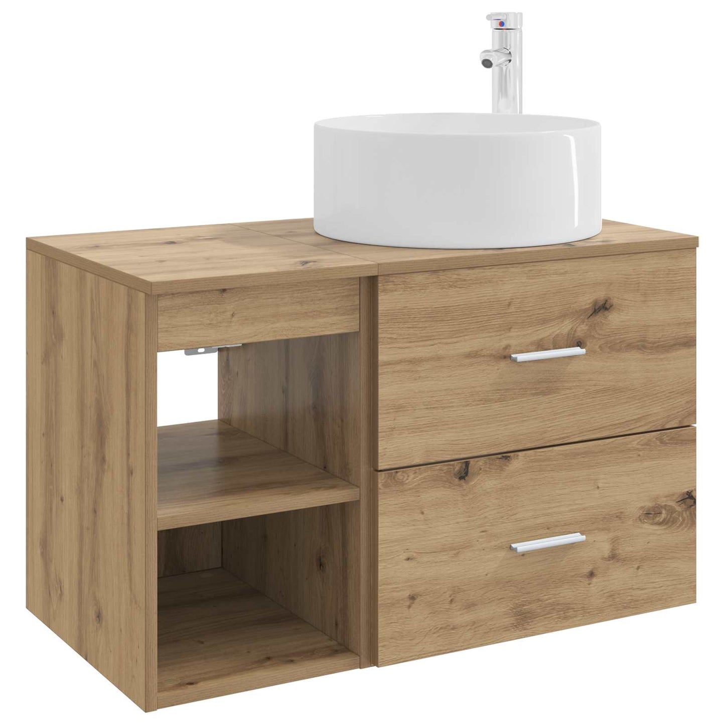 Badkamermeubelset 2 pcs Artisanaal eiken Bewerkt hout