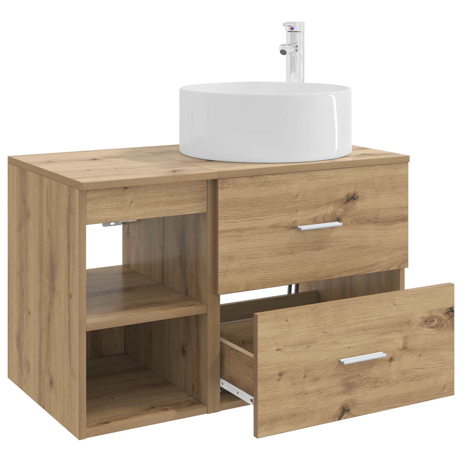 Badkamermeubelset 2 pcs Artisanaal eiken Bewerkt hout