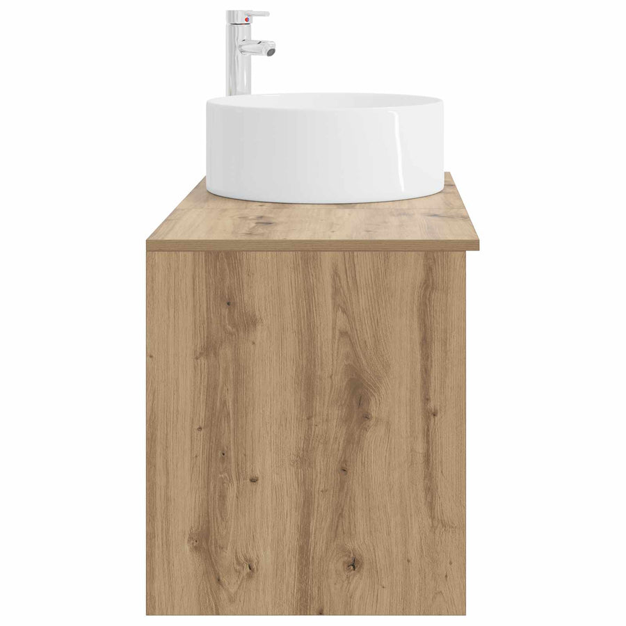 Badkamermeubelset 2 pcs Artisanaal eiken Bewerkt hout