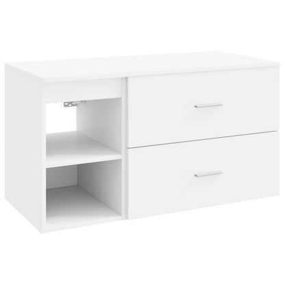 Badkamermeubelset 2 pcs Wit Bewerkt hout