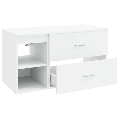 Badkamermeubelset 2 pcs Wit Bewerkt hout