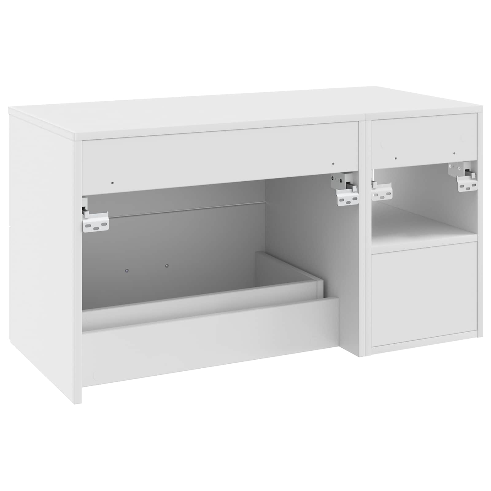 Badkamermeubelset 2 pcs Wit Bewerkt hout