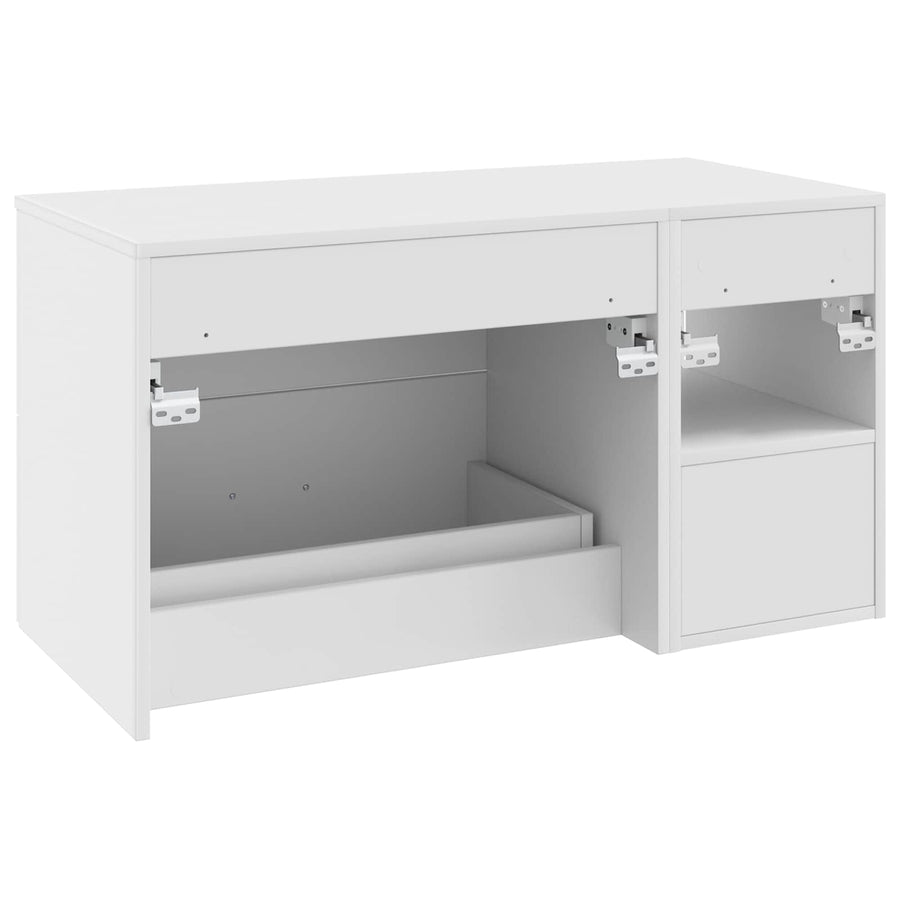 Badkamermeubelset 2 pcs Wit Bewerkt hout