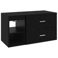 Badkamermeubelset 2 pcs Zwart eiken Bewerkt hout