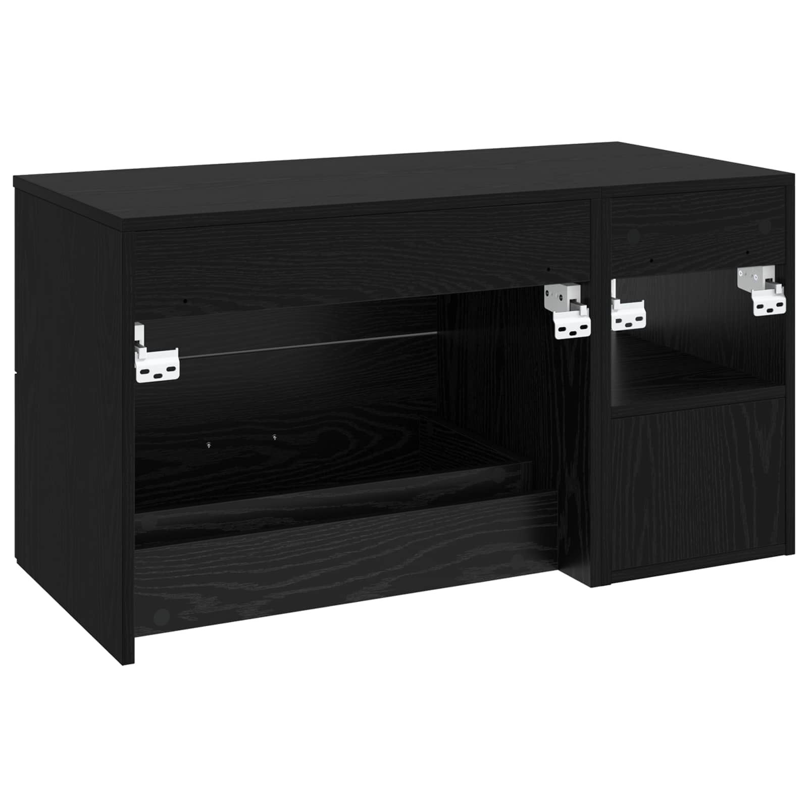 Badkamermeubelset 2 pcs Zwart eiken Bewerkt hout