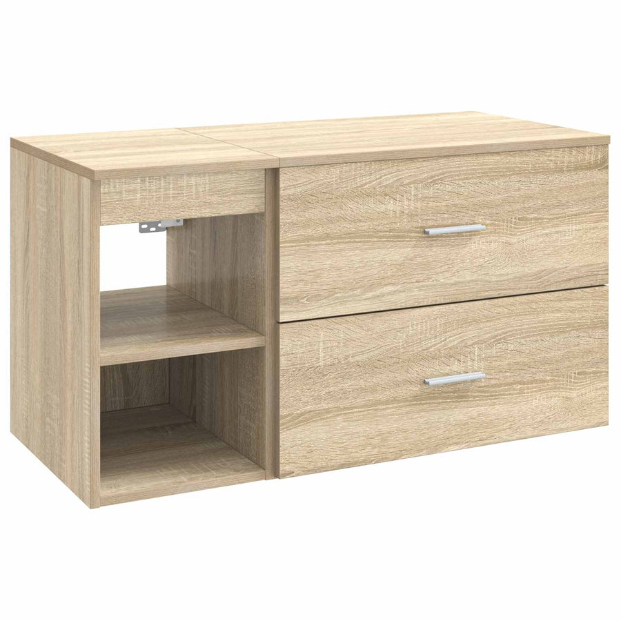 Badkamermeubelset 2 pcs Sonoma Eiken Bewerkt hout