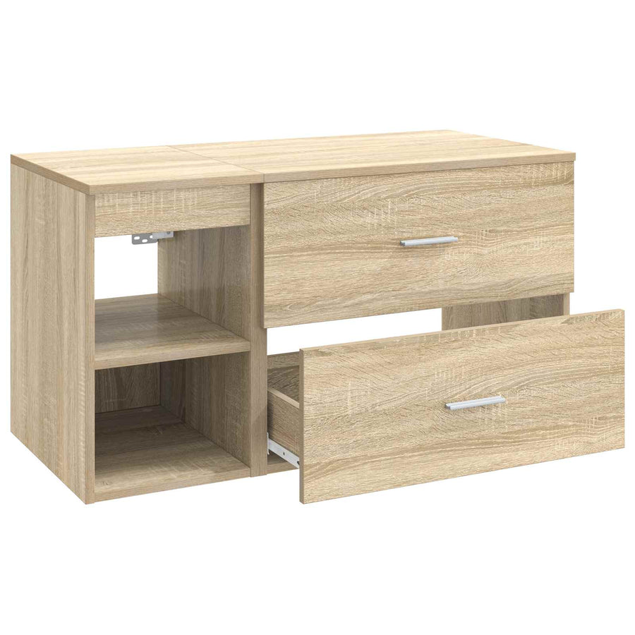 Badkamermeubelset 2 pcs Sonoma Eiken Bewerkt hout