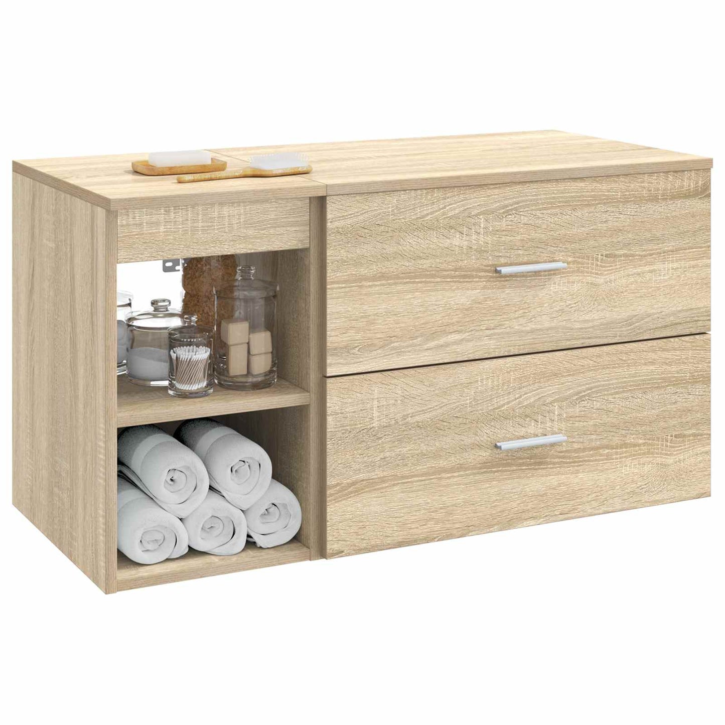 Badkamermeubelset 2 pcs Sonoma Eiken Bewerkt hout