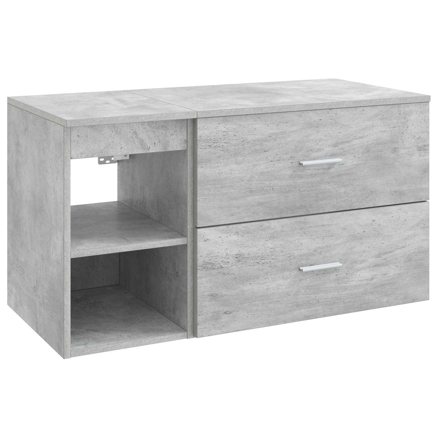 Badkamermeubelset 2 pcs Betongrijs Bewerkt hout