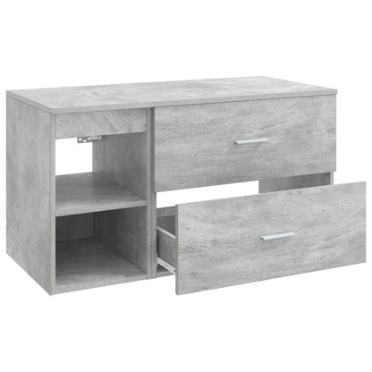 Badkamermeubelset 2 pcs Betongrijs Bewerkt hout