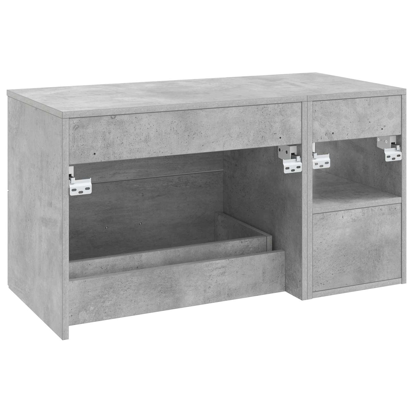 Badkamermeubelset 2 pcs Betongrijs Bewerkt hout