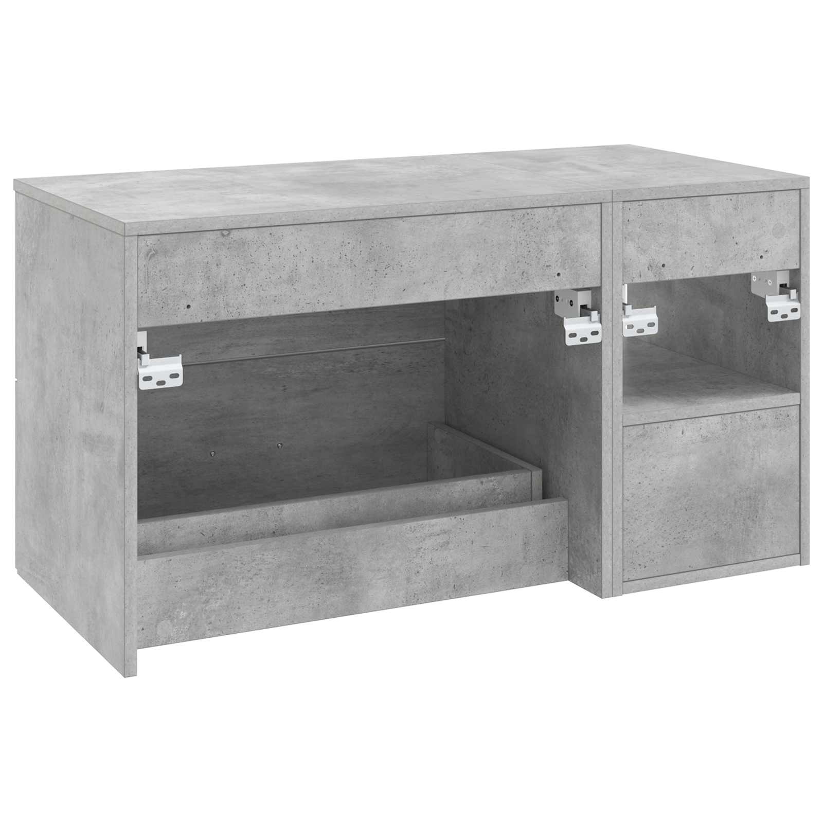 Badkamermeubelset 2 pcs Betongrijs Bewerkt hout