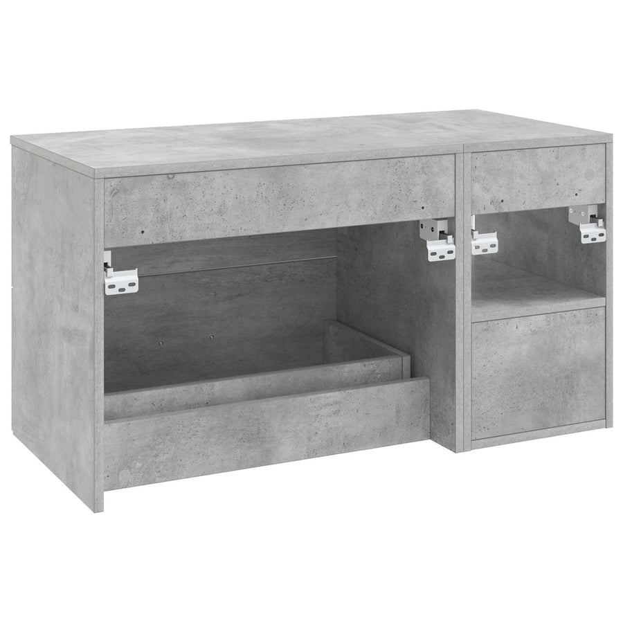 Badkamermeubelset 2 pcs Betongrijs Bewerkt hout