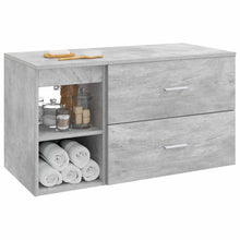 Badkamermeubelset 2 pcs Betongrijs Bewerkt hout