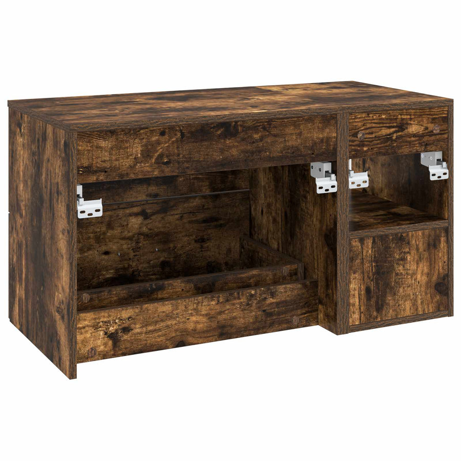 Badkamermeubelset 2 pcs Gerookt eiken Bewerkt hout