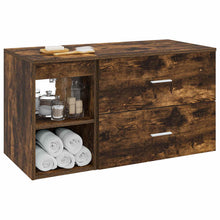 Badkamermeubelset 2 pcs Gerookt eiken Bewerkt hout