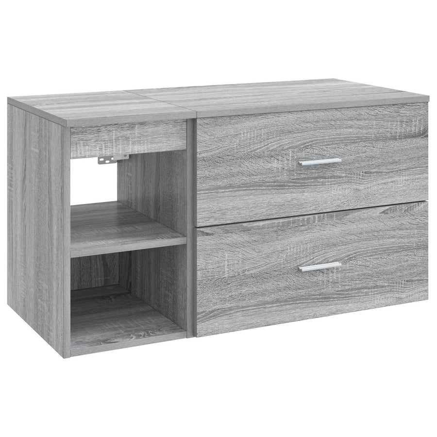 Badkamermeubelset 2 pcs Grijs Sonoma Bewerkt hout
