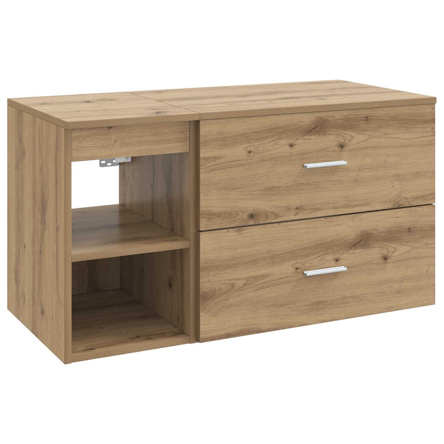 Badkamermeubelset 2 pcs Artisanaal eiken Bewerkt hout